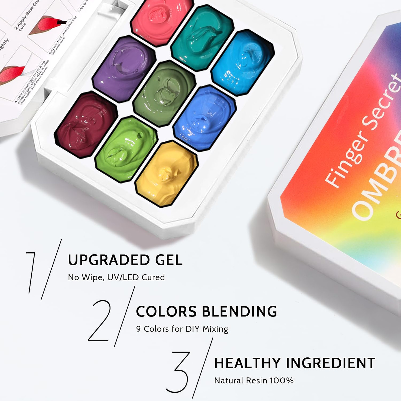 Sponge Pat Paint Nail Gel 9 Colors Ombre Gradient Blush Blooming Flower Nail Art