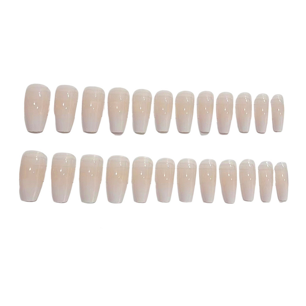 24pc Long Square Press-on Nails Full Cover Long False Nails Rectangle Nail Tips
