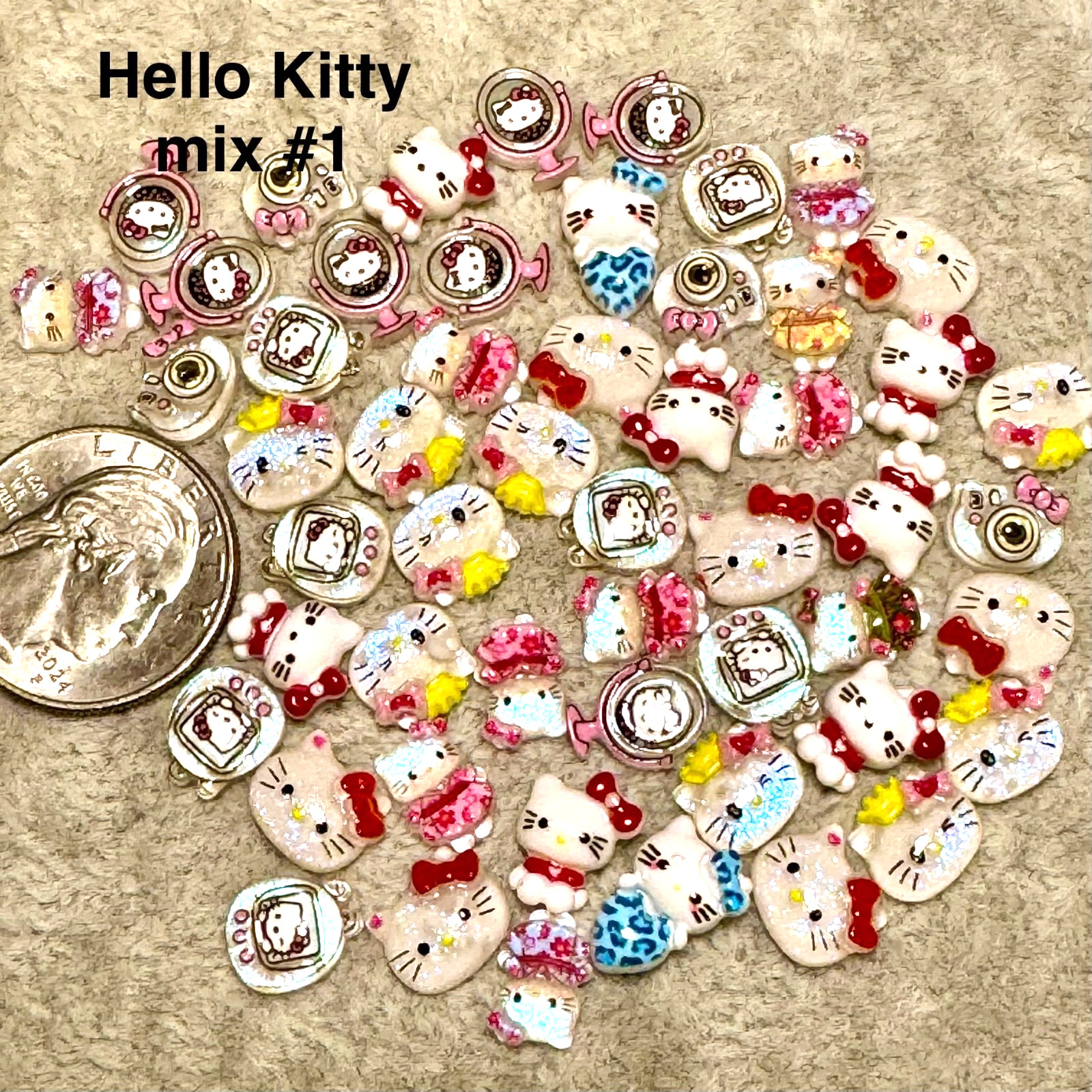 Hello Kitty Mix Flatback Nail Art 50 Pcs Decor Charms Flat back Lot #1