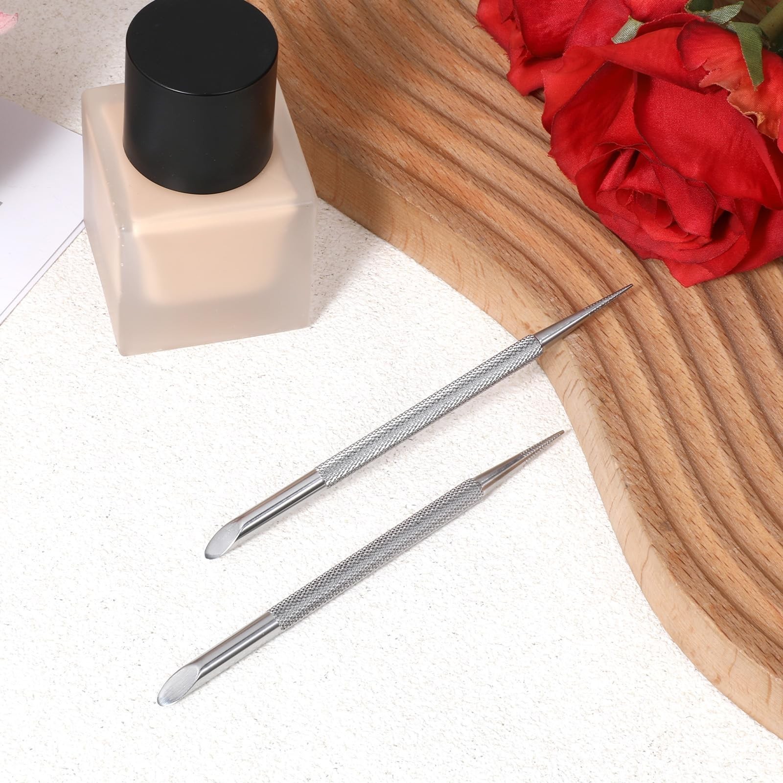 2 PCS Nail Cuticle Pusher Pen, Metal Double Ended Tools for Nails, Stainless …