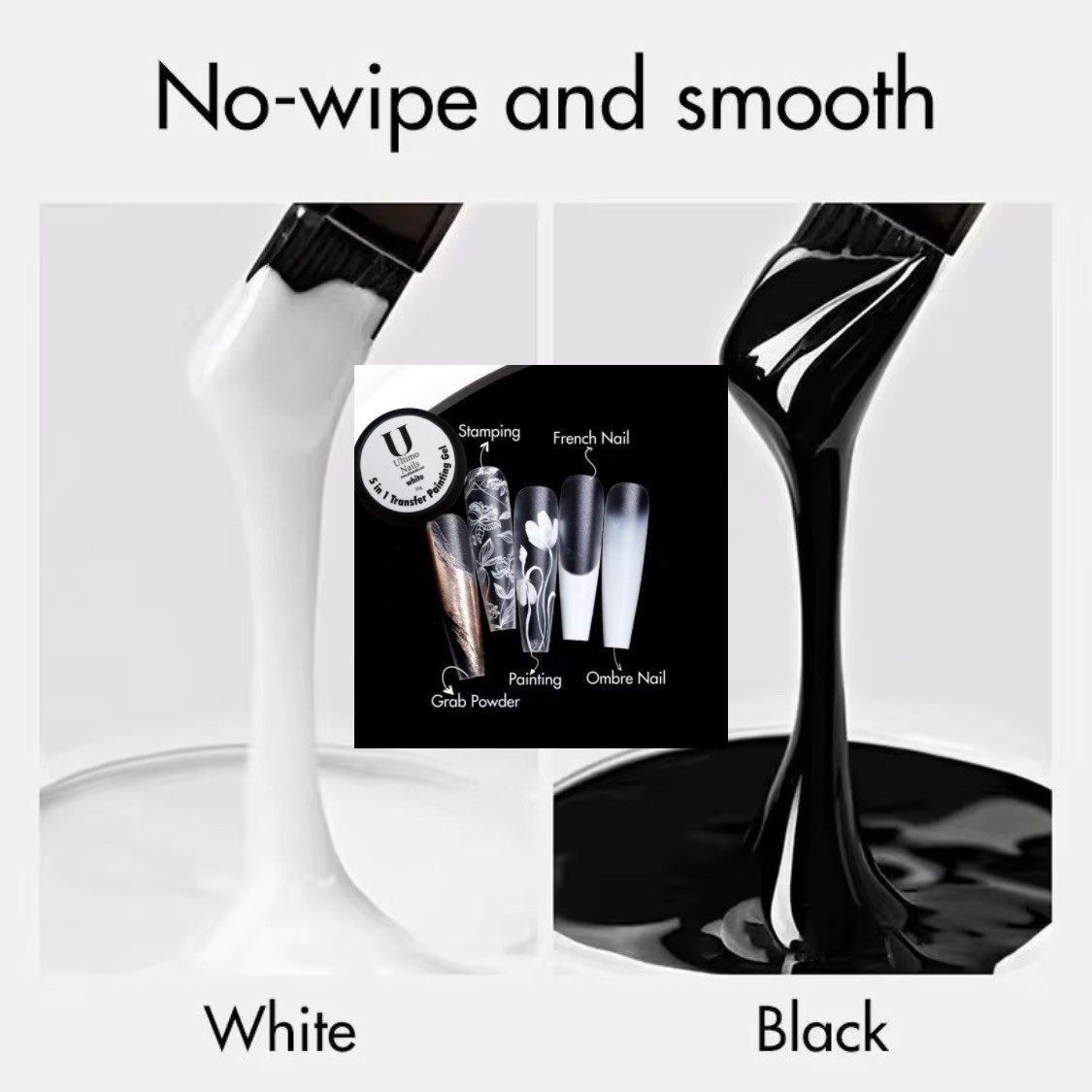 5 in 1 Transfer painting gel Ultimo 30g white and black