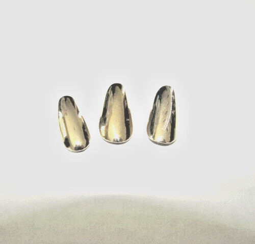 3/$25 GLAMOROUS ASSORTED PLAIN/ENGRAVED LIFETIME 14KT GOLD PLATED FINGERNAILS