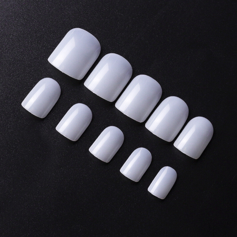 500 Pcs Round head Nail Art Tips Clear False Nails Art Tips Full Cover Manicure