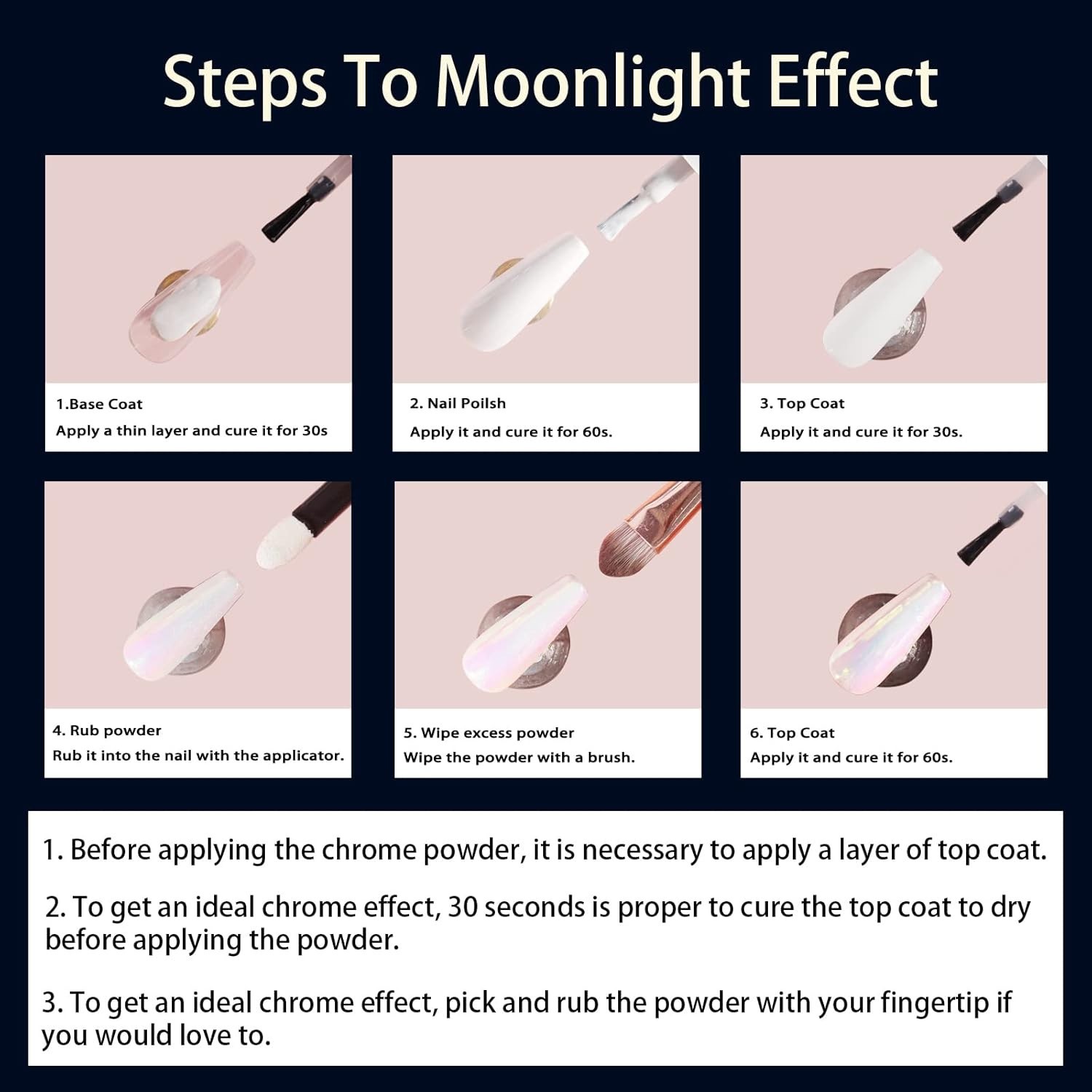 Radiant Unicorn Chrome Powder – Moonlight White for Salon-Quality Nail Creations