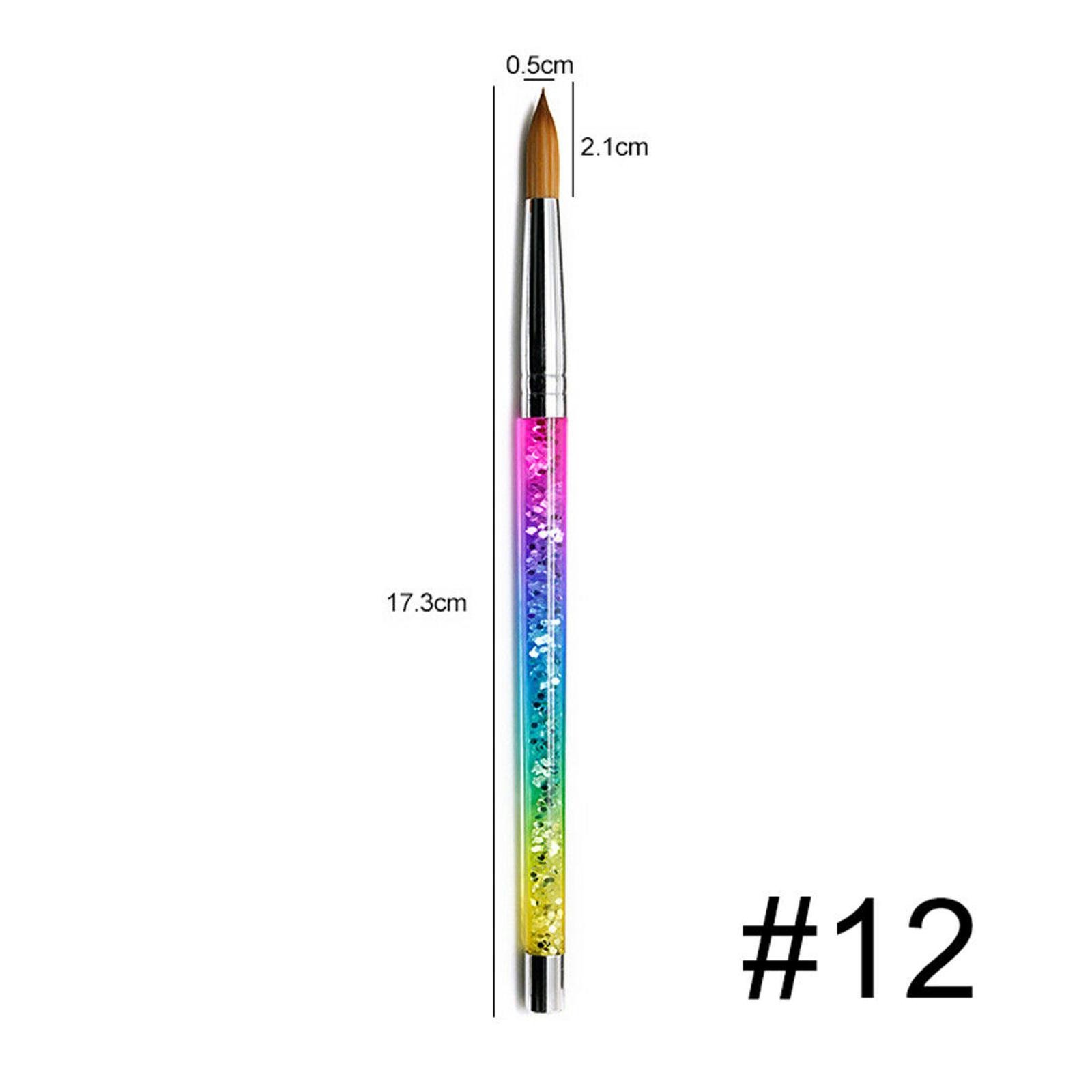 1Pc Top Quality Kolinsky Acrylic Nail Brush Round Size #6 #8 #10 #12 #14