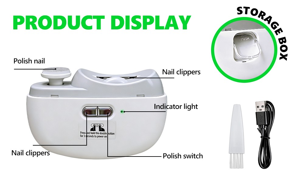 Electric Nail Clipper and Trimmer, 2 in 1 Automatic Nail Grinder with LED Light