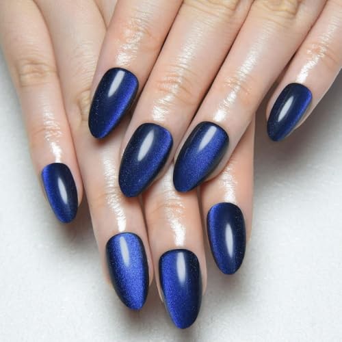 Dark Blue Press on Nails 30 Ounce (Pack of 1) – Short Almond-09 Royal Blue