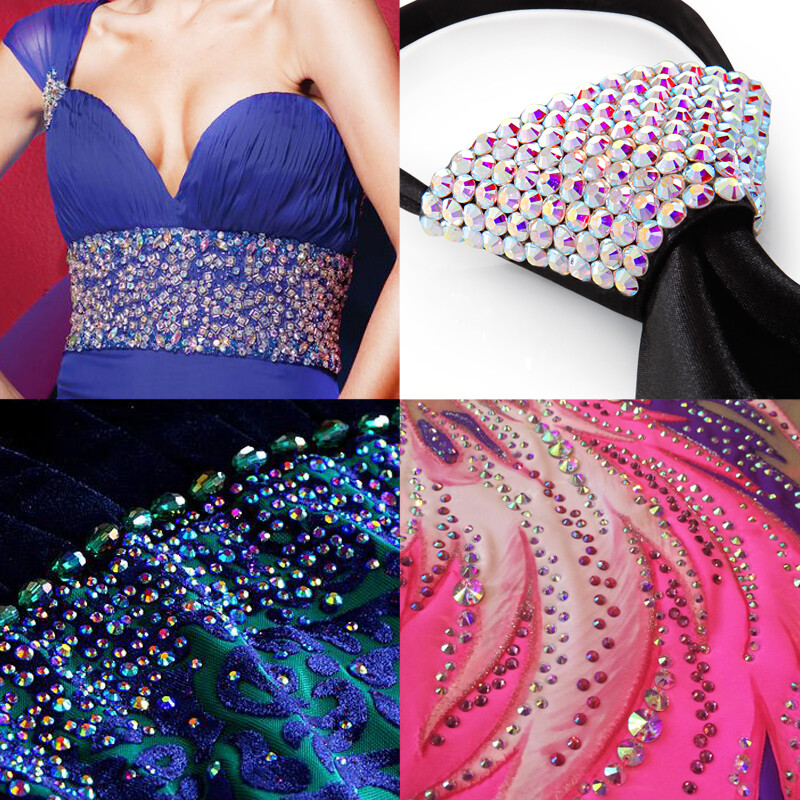 2box AB color nail art Rhinestones Round Mix Shape Strass Flat Back Non Hotfix
