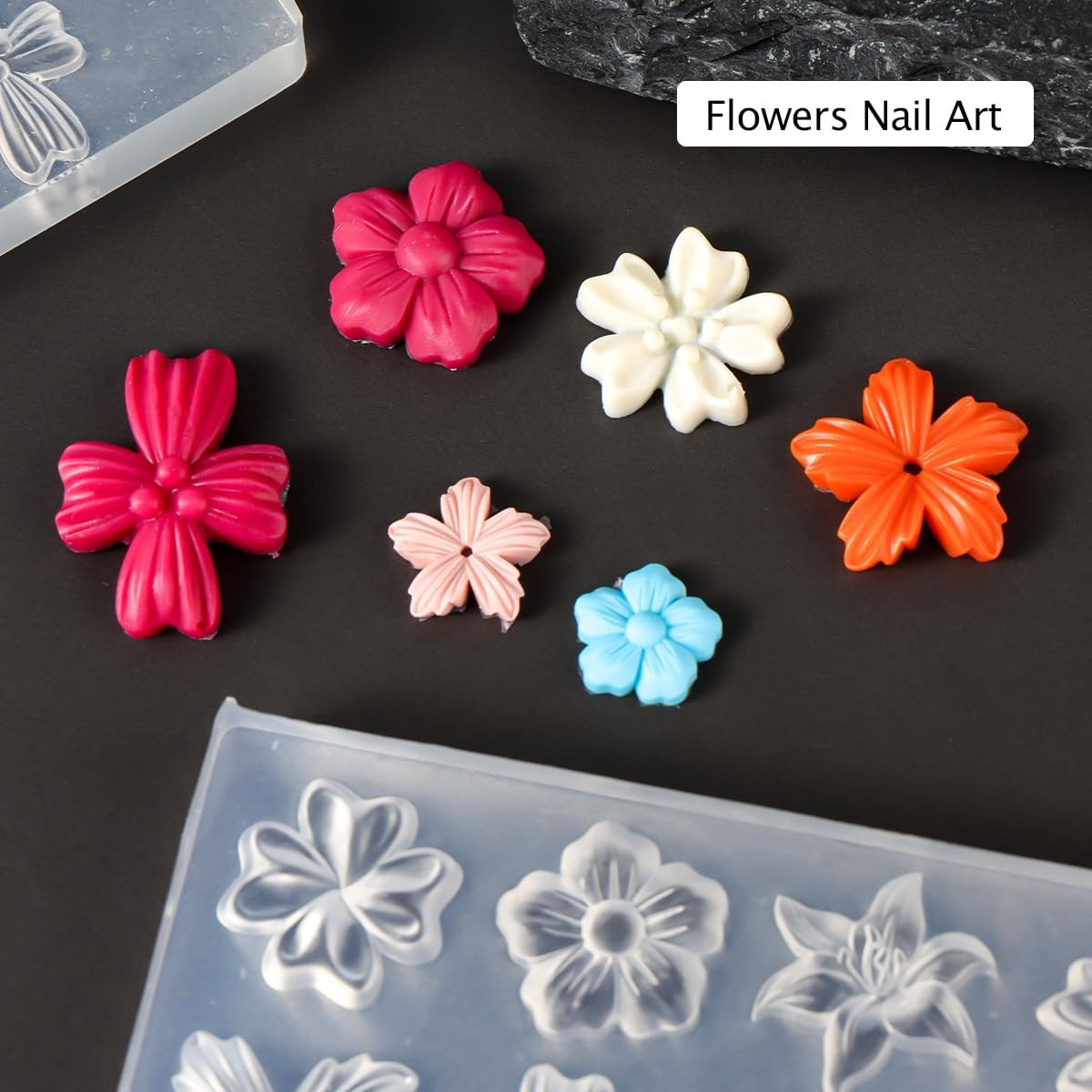 3PCS Silicone Nail Art Molds for 3D Floral Designs and DIY Resin Crafts