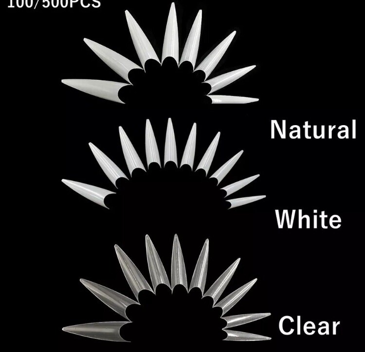 (5000 Nail Tips) Extra Long Stiletto False Nail Tips Acrylic / Easy Coffin Shape