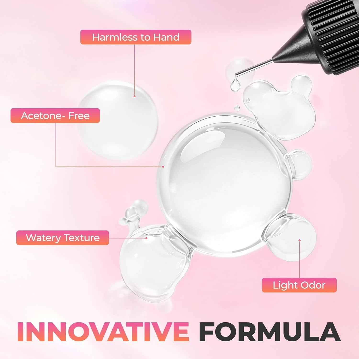 Nail Glue Remover 20ml 2pcs for Press On Nails Gel Acrylic Easy Removal Gentle