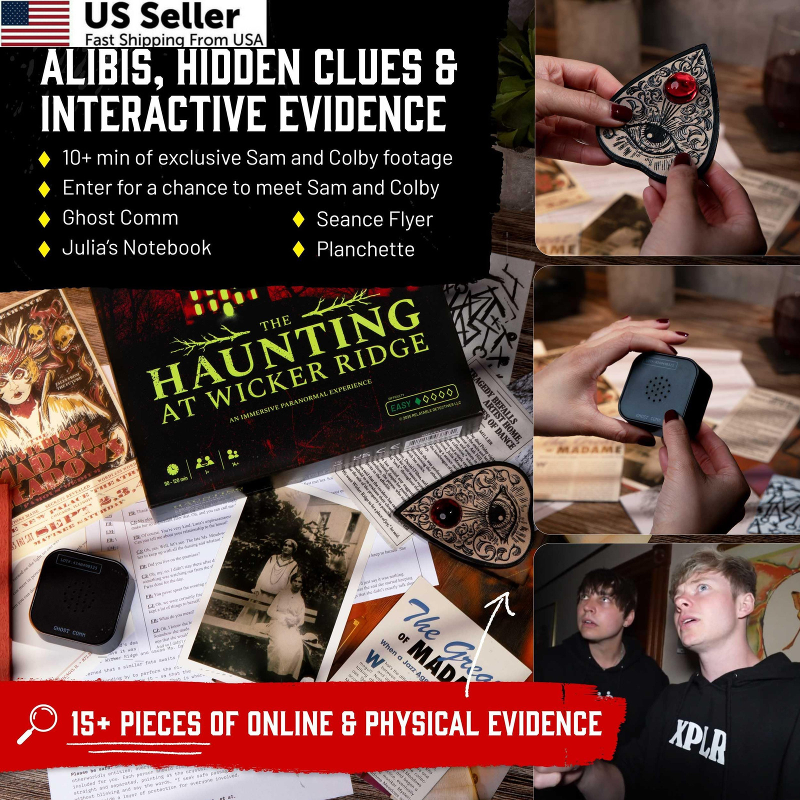 Hunt A Killer Sam and Colby The Haunting At Wicker Ridge Mystery Game FROM USA