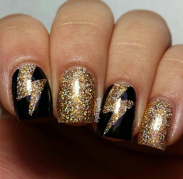 Lightning Bolt Fingernail Art Stencils Decal Stickers Nail Vinyls