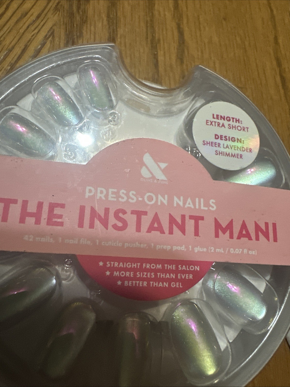 2x Olive & June Press-On Nails THE INSTANT MANI 42ct Medium Length PINK GOLDFISH