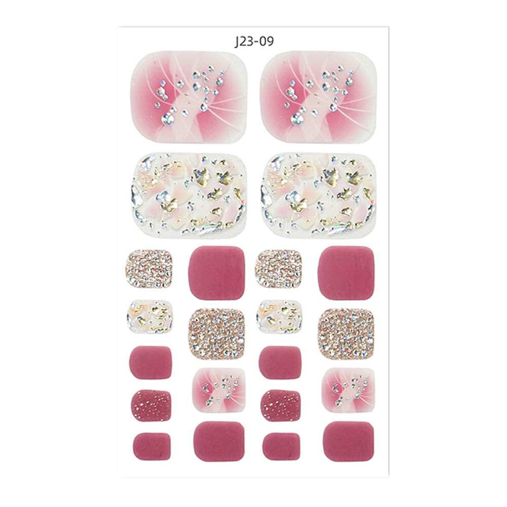 Full Size Nail Wraps Stickers Polish Toe Manicure Art Self Stick Decor 3D Decals
