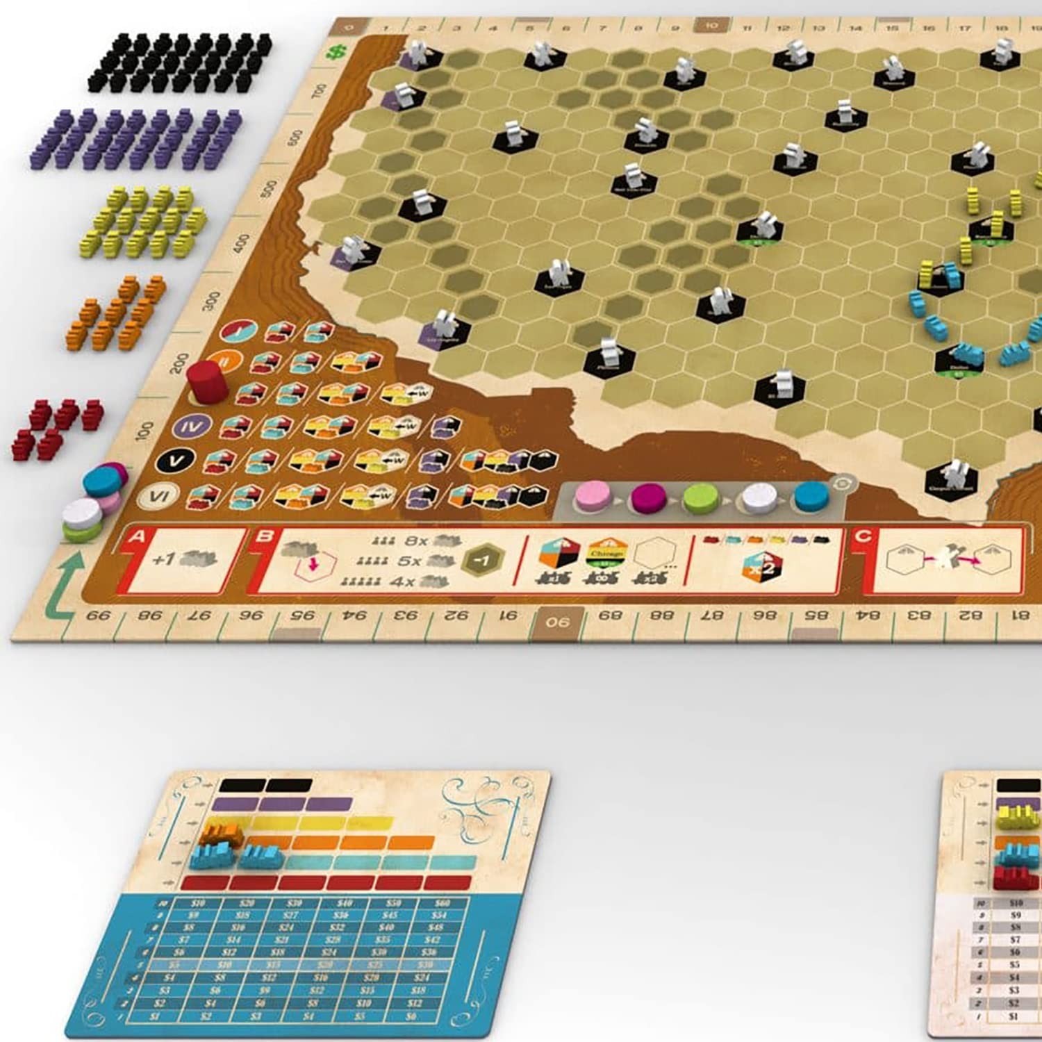 Capstone Games Ride The Rails Strategy Board Game for 3 One Size, Multicolor