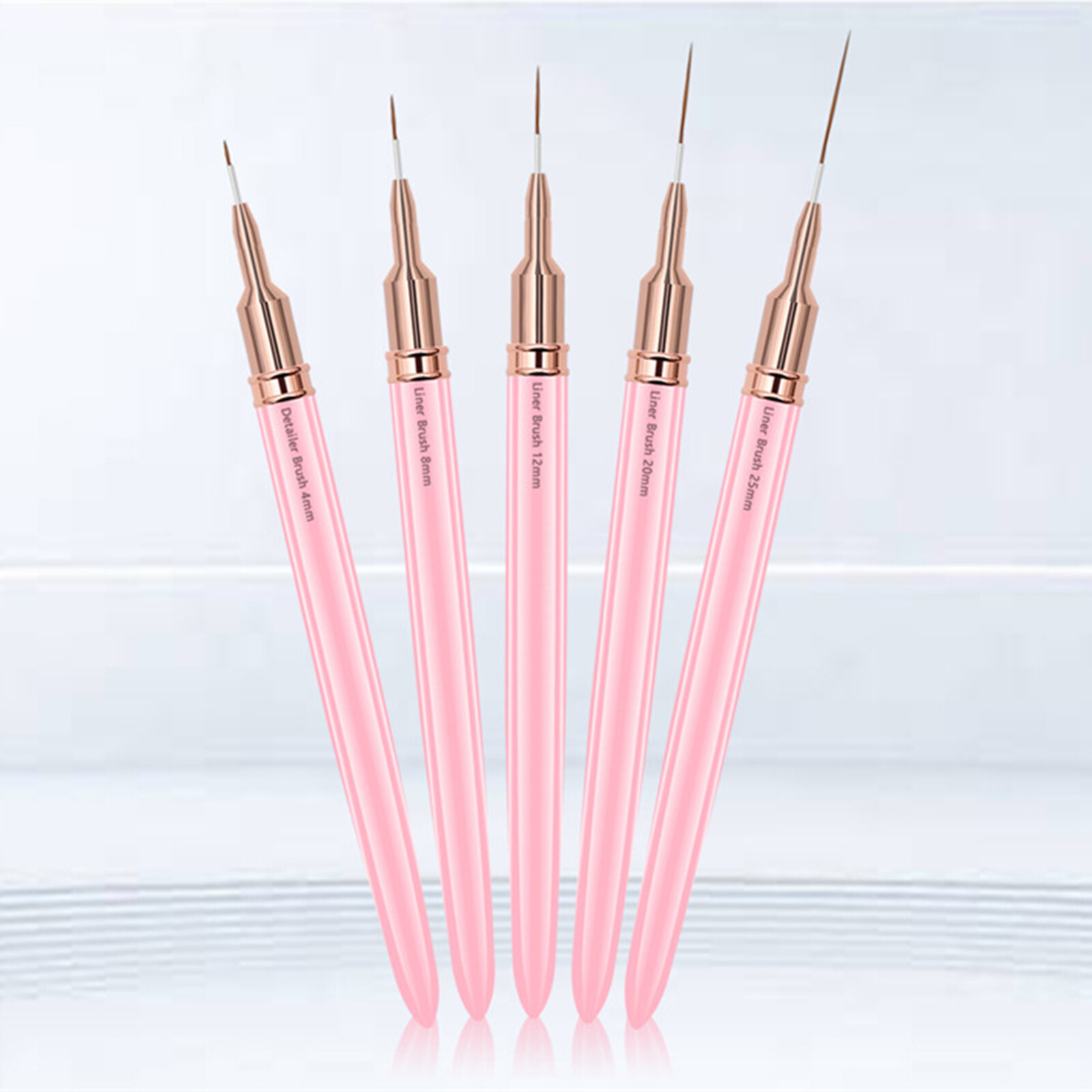 5Pcs Nail Brush Pen Set Nail Art Liner Brush Painting Acrylic Nail B6Y8