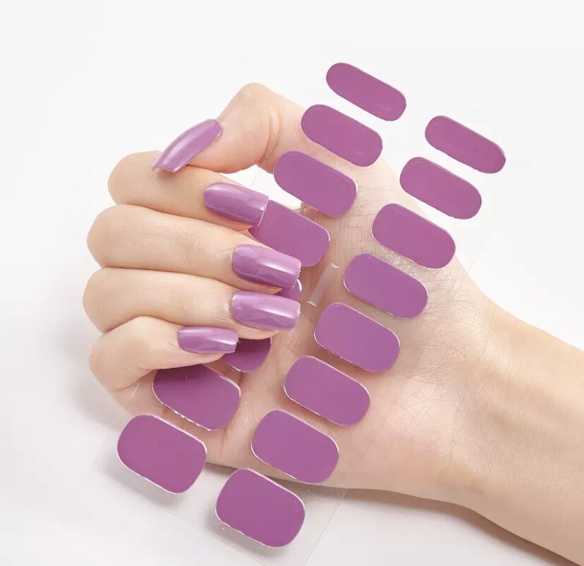Lavender 16 Nail Stickers Full Cover Wraps DIY Manicure Nail Art Decoration