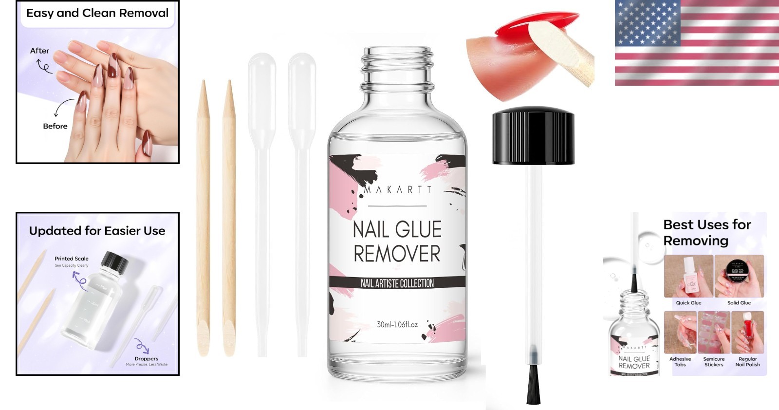 Nail Glue Remover 30ML for Press On Nails Dissolves Regular Glue & Polish Cr…