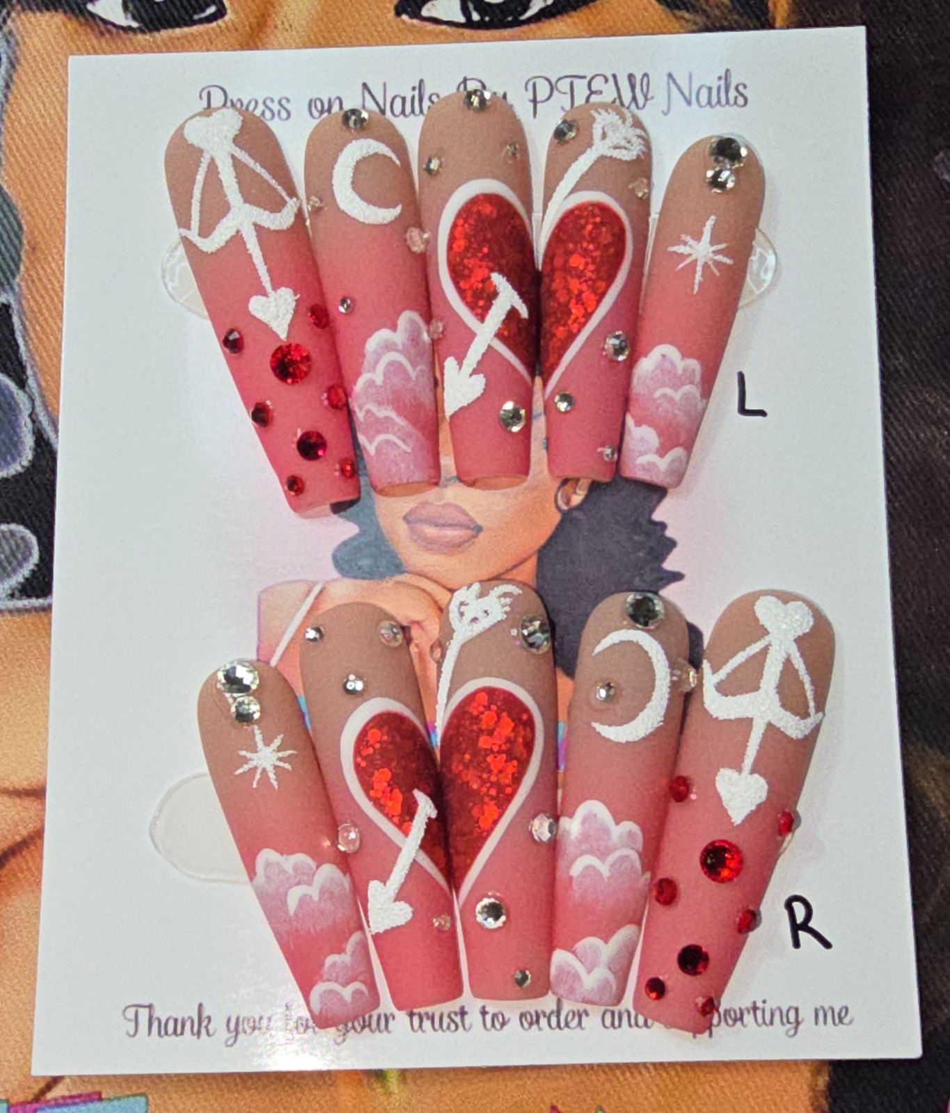 Handmade Gel Press On Nails, Small Size 2,5,4,6,9 XL Long Coffin