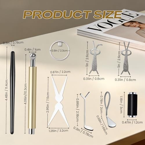 8-in-1 Cat Eye Magnet Set for Nails, French, Circular Hole, Heart Yellow Sets