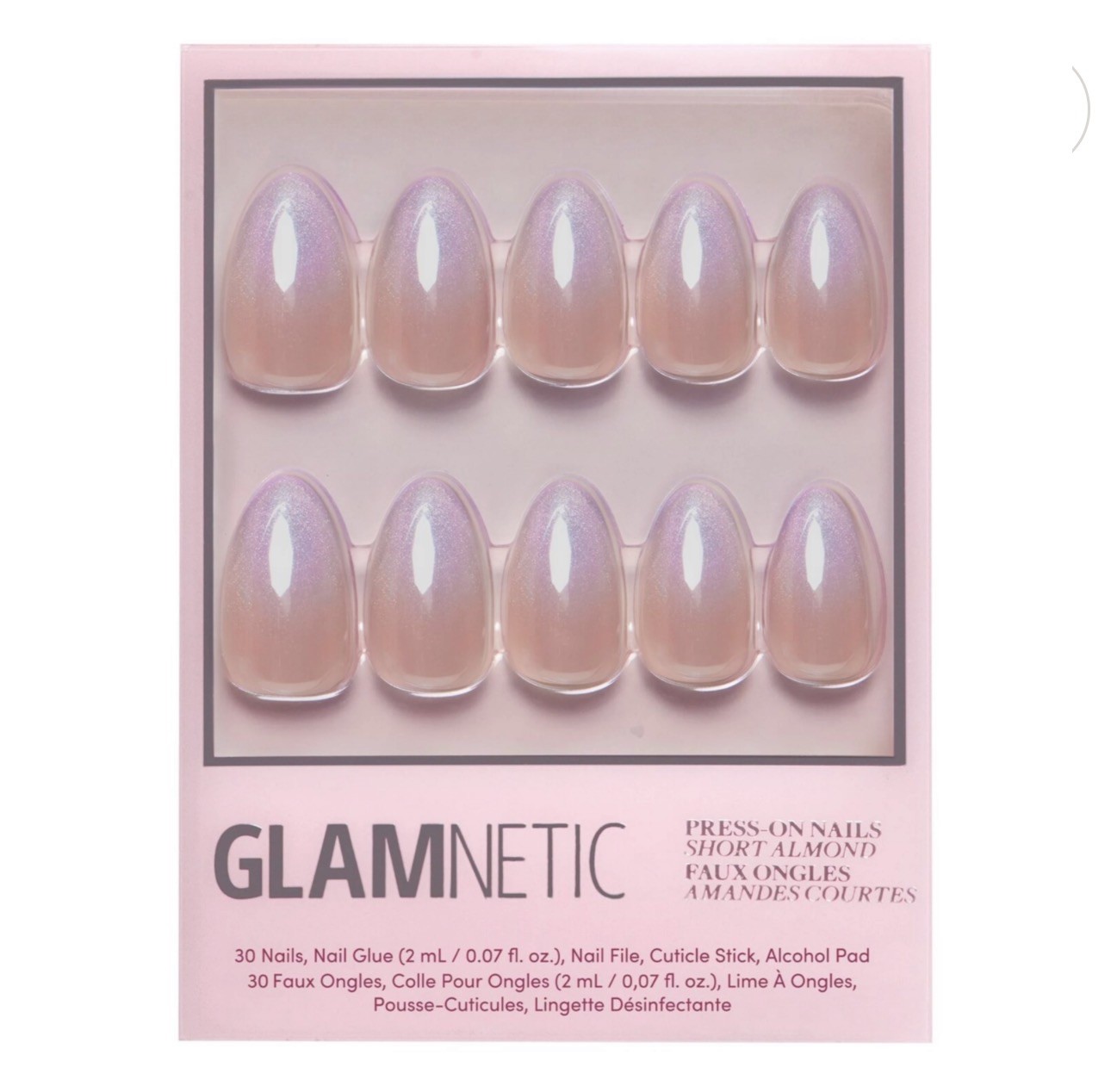 Glamnetic Press On Nails Metallic Short Almond Lot 3 Different Style Sets New