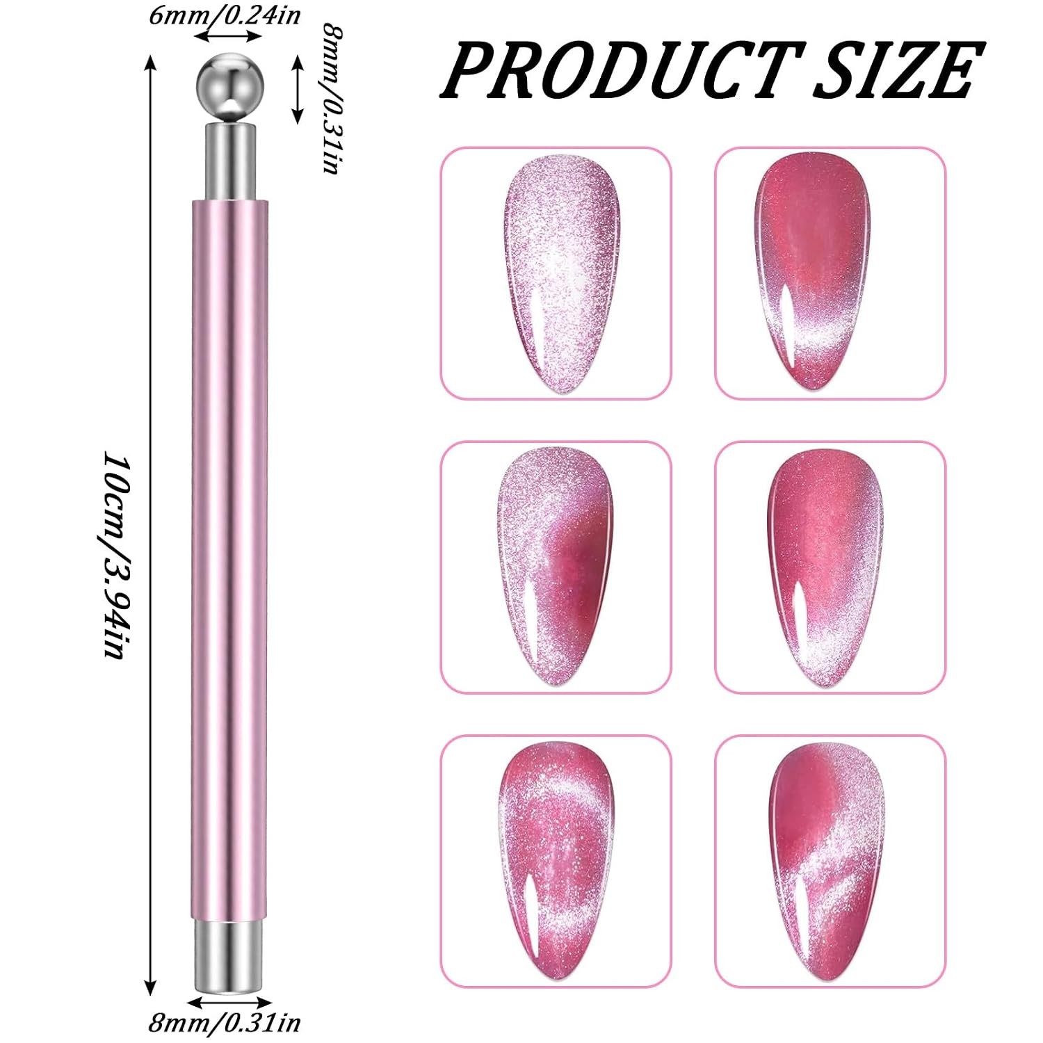 Double-Ended Multifunctional Nail Magnet, Sturdy Cat Eye Magnetic Stick