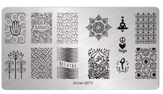 Nail Stamping Plate -JinTian B075 Yoga Lover Tribute – New