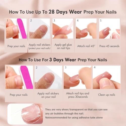 Short Square Gel Nails Press – Royal Blue – Soft Gel Fake Nails