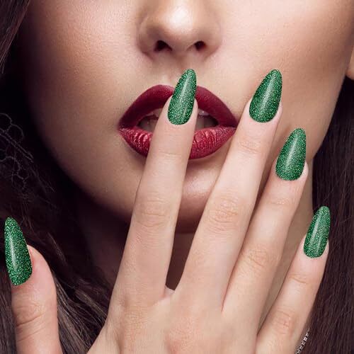 20 Sheets Green Solid Color Nail Polish Strips with Nail St. Patrick’s Day-1