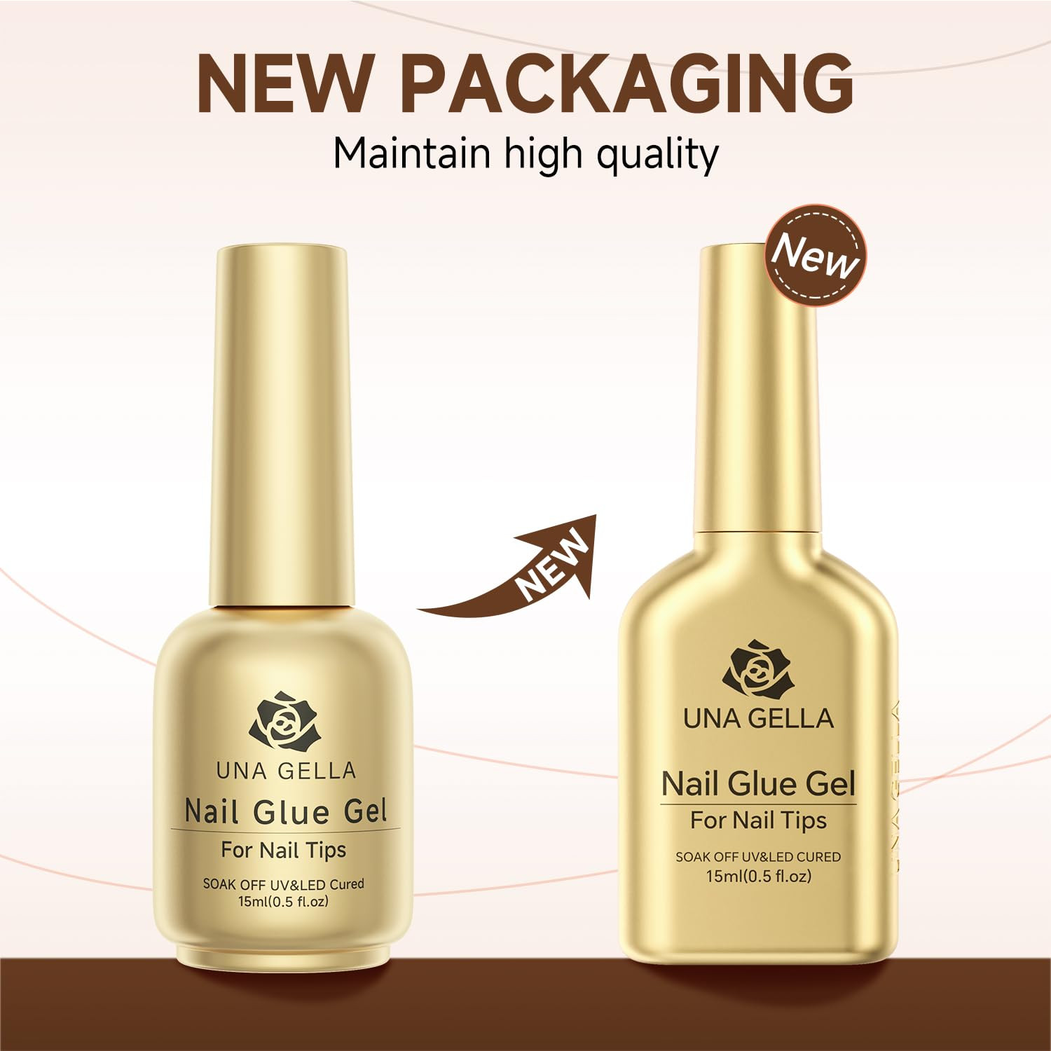 6 in 1 Gel Nail Glue for Clear Acrylic Nails Tips, 15Ml U V Nail Glue Long Lasti
