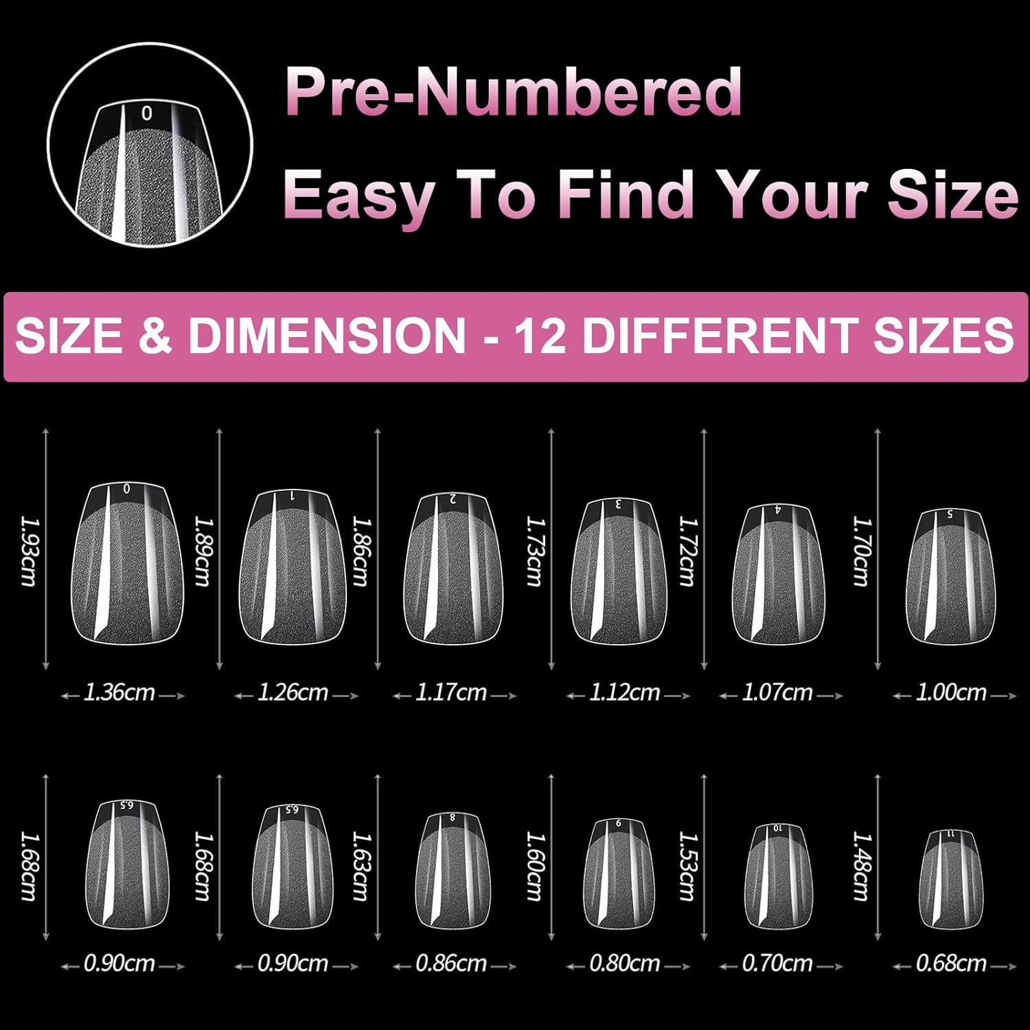 Bluezoo Extra Short Coffin Fake Nails Soft Gel Nail Tips, 600Pcs Full Cover Clea