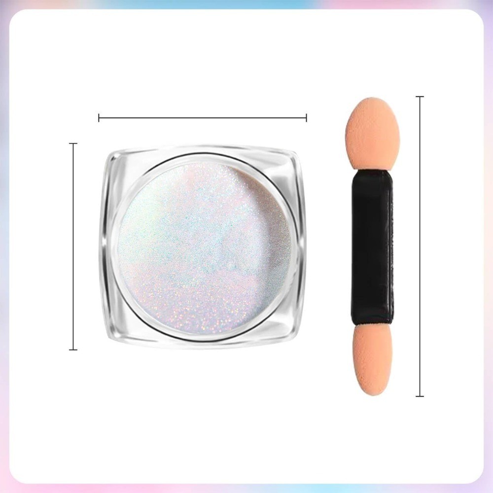 Holographic Nail Glitter Powder Rainbow Neon Chrome Nail Art Flakes Dust