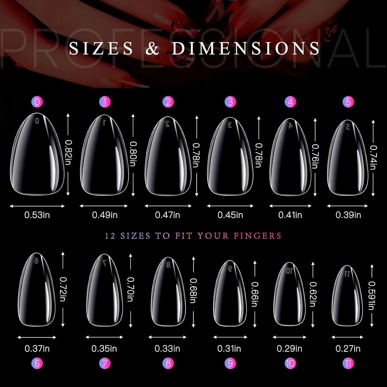 Professional Almond False Nails – 240PCS Soft Gel Tips, Effortless 12 Size Fit