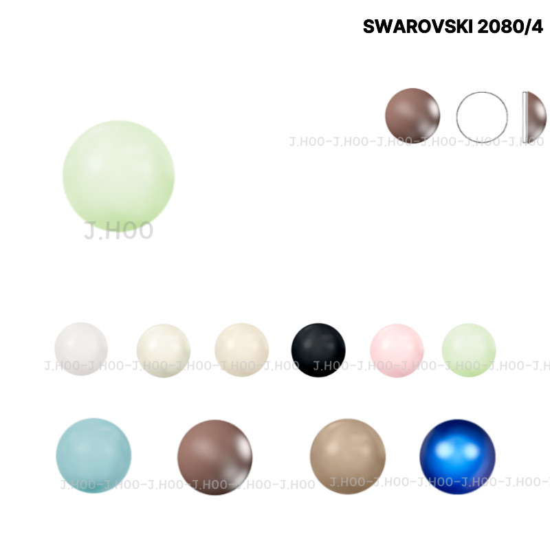 Swarovski 2080/4 Pearl Hotfix SS16 Flat Back 50pcs Multiple Colors