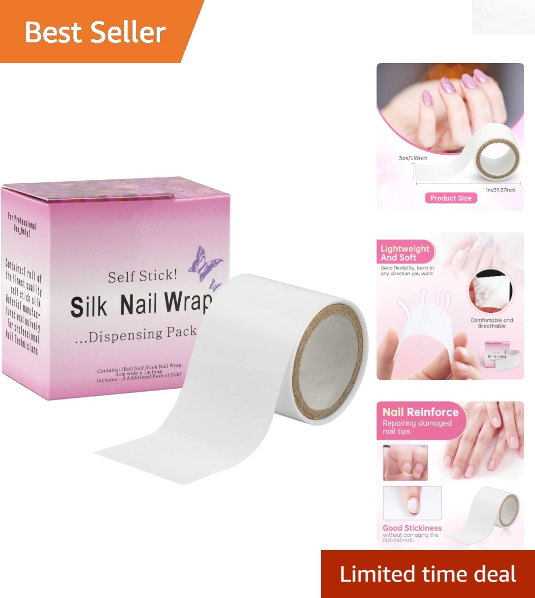 High-Quality Silk and Linen Nail Wrap Tape – Instant Repair Solution for Mani
