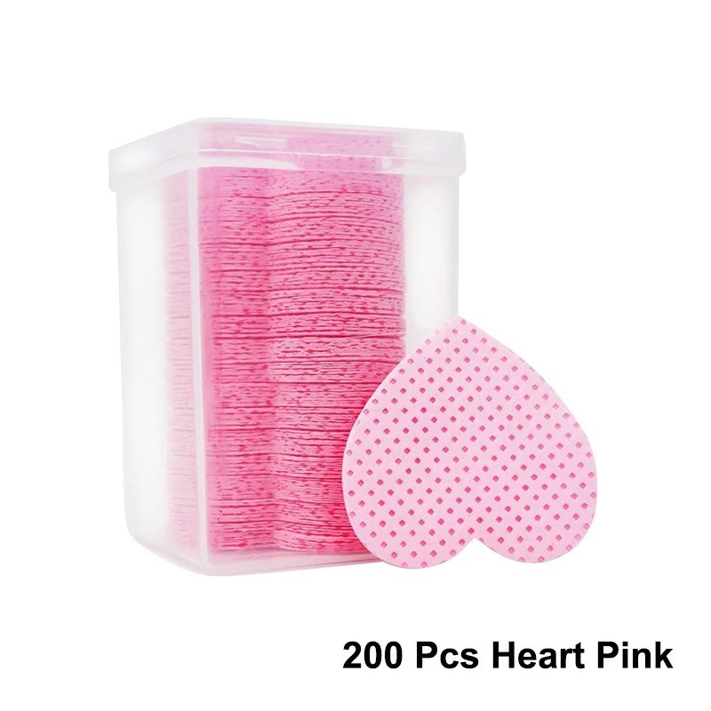 Lint Free Nail Pads – 200 Pcs Gel Cleaning Wipes for Salon Use – Pink