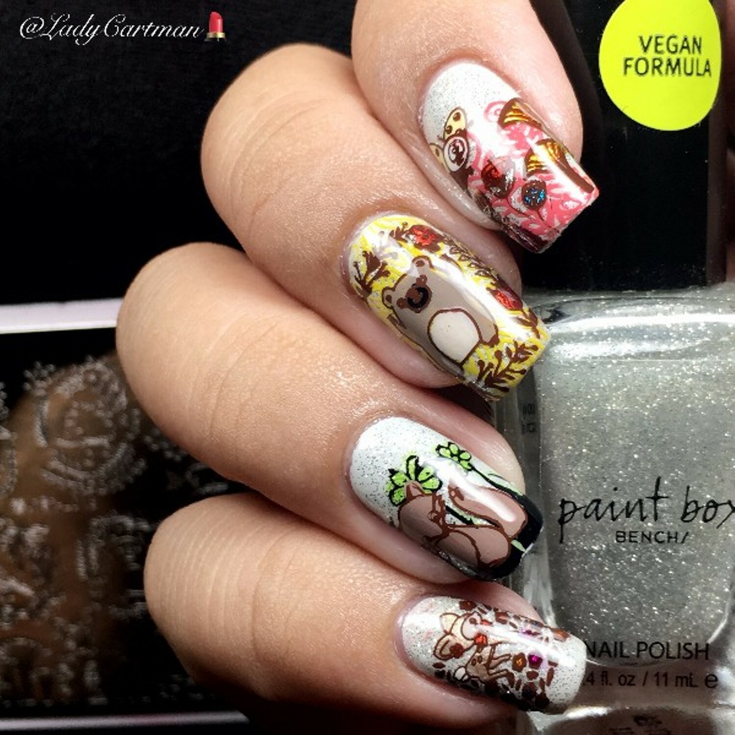 Forest Animal Pattern Nail Art Stamping Manicure Template Stencil Plate L018