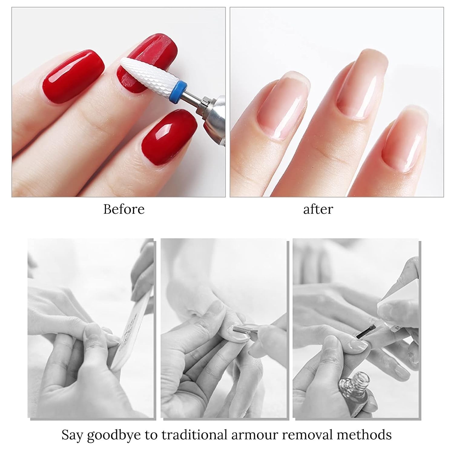 Ceramic Nail Drill Bits 10Pcs- 3/32 Drill Bits Set for Acrylic Gel Nails