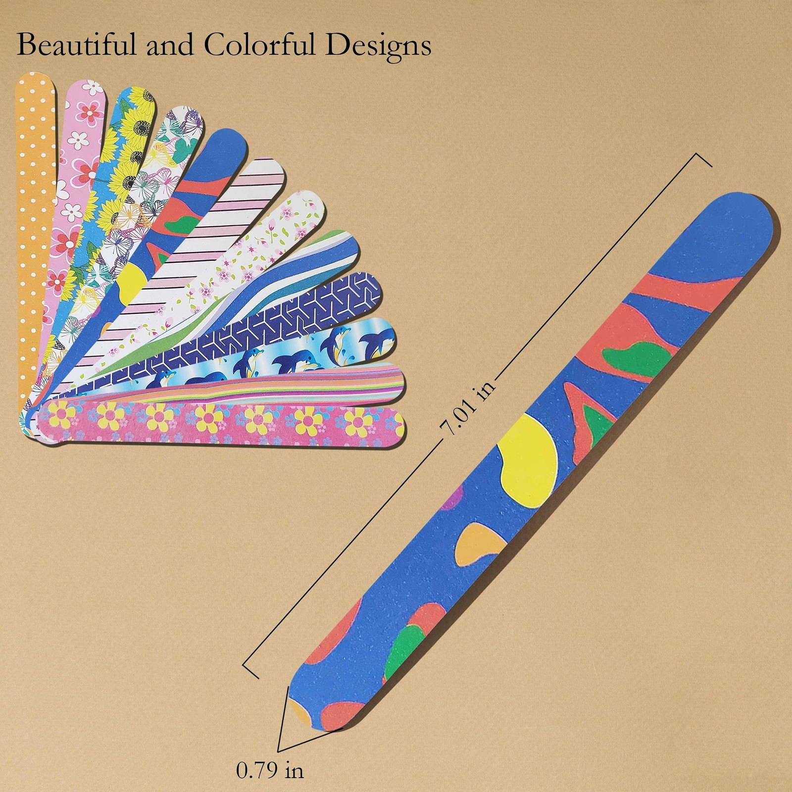 Colorful Nail File Strips – Double Sided Filers for Shaping and Smoothing Toe…