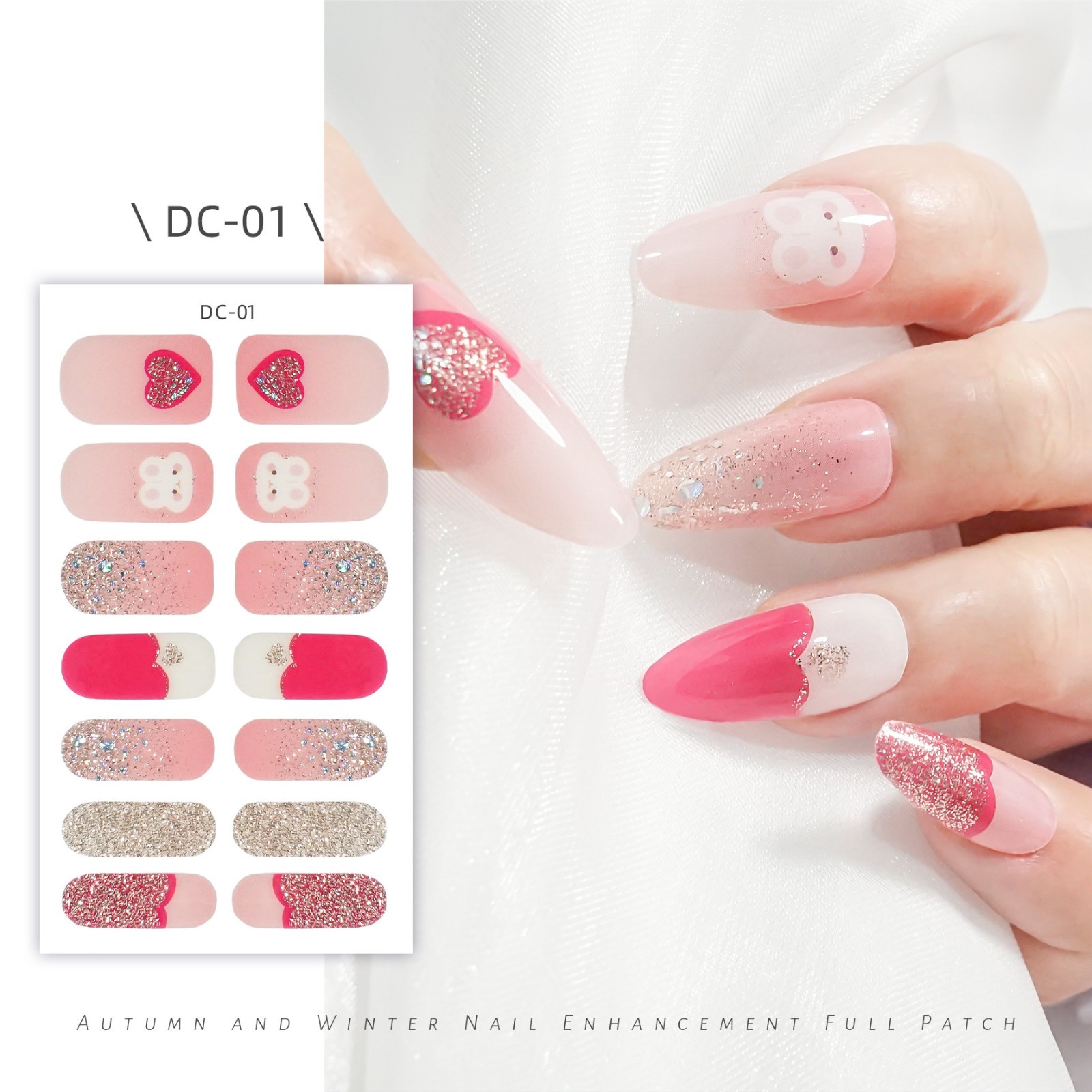Full Size Nail Wraps Stickers Polish Toe Manicure Art Self Stick Decor 3D Decals