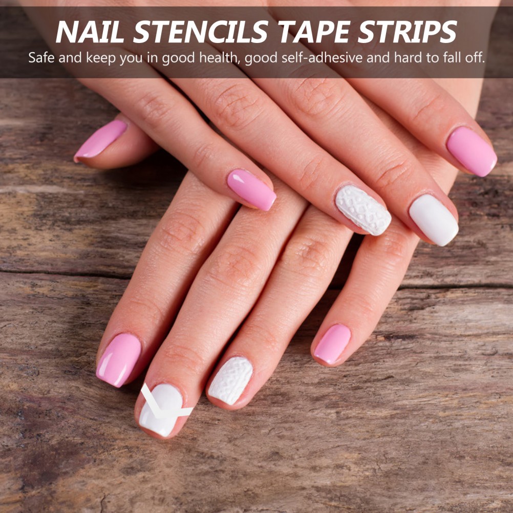 50 Sheets French Manicure Strips Nail Polish Stickers Gel Nail Art Stickers