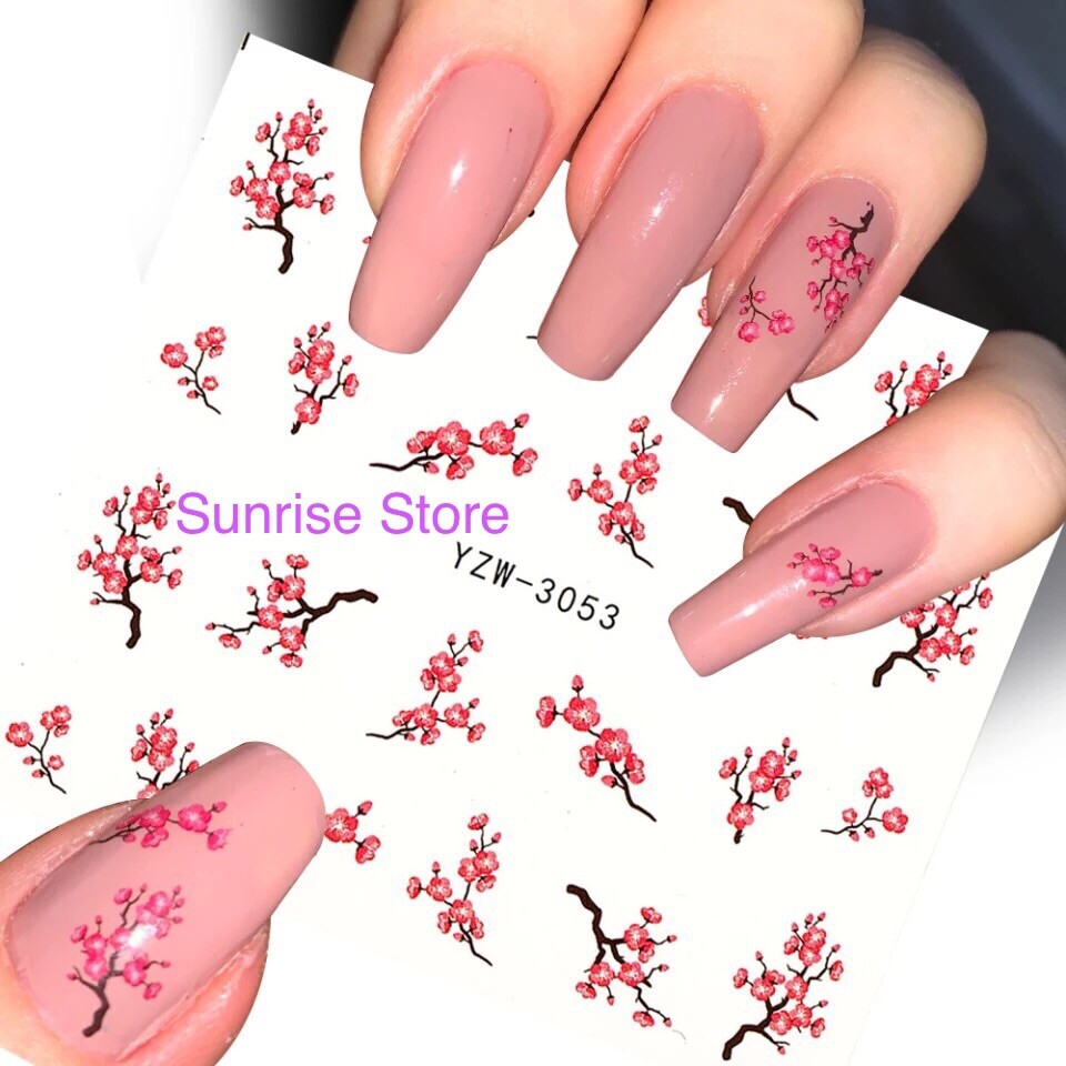 Nail Art Water Transfer Stickers Cherry Blossom Small Flower Decals Manicure