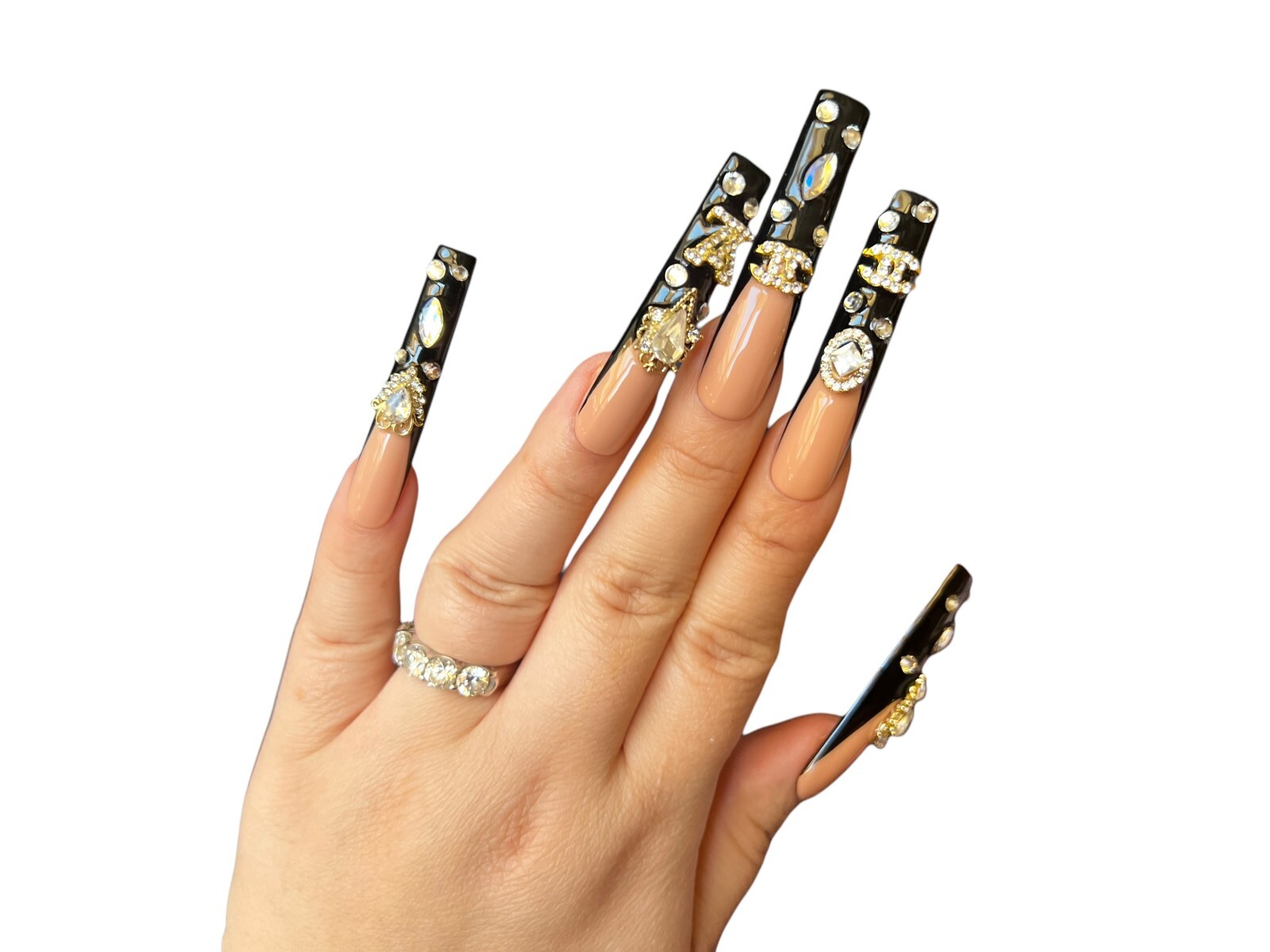 Luxurious Handmade Acrylic Press On Nails – A27 – High Quality & Reusable