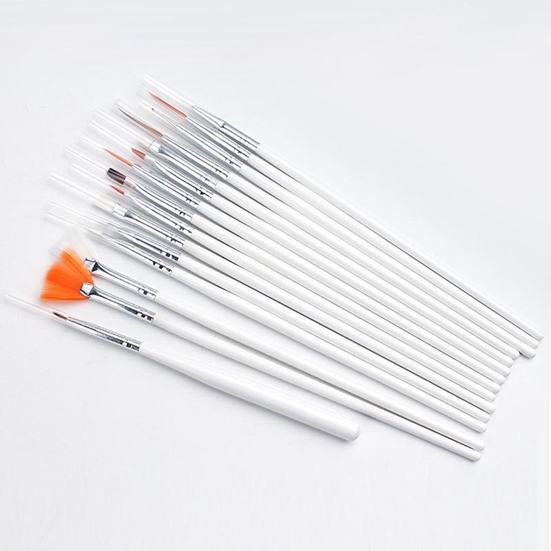 20 Pieces Nail Art Gel Design Pen Painting Polish Brush Dotting Drawing Tool Set