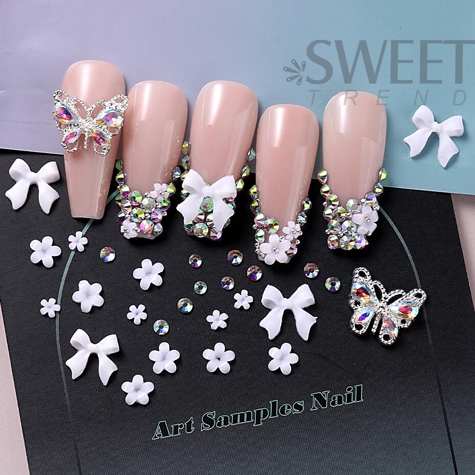 3DNail Charm Flower Nail Art Stickers Decals DIY Art Jewelry Nail Decoration