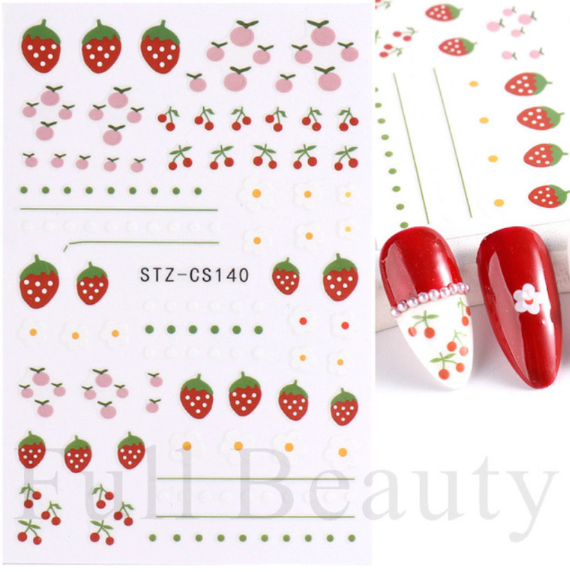 8Pcs Beauty Nail Art Sticker Decal Design Fruit Kiwi Watermelon Strawberry NS39