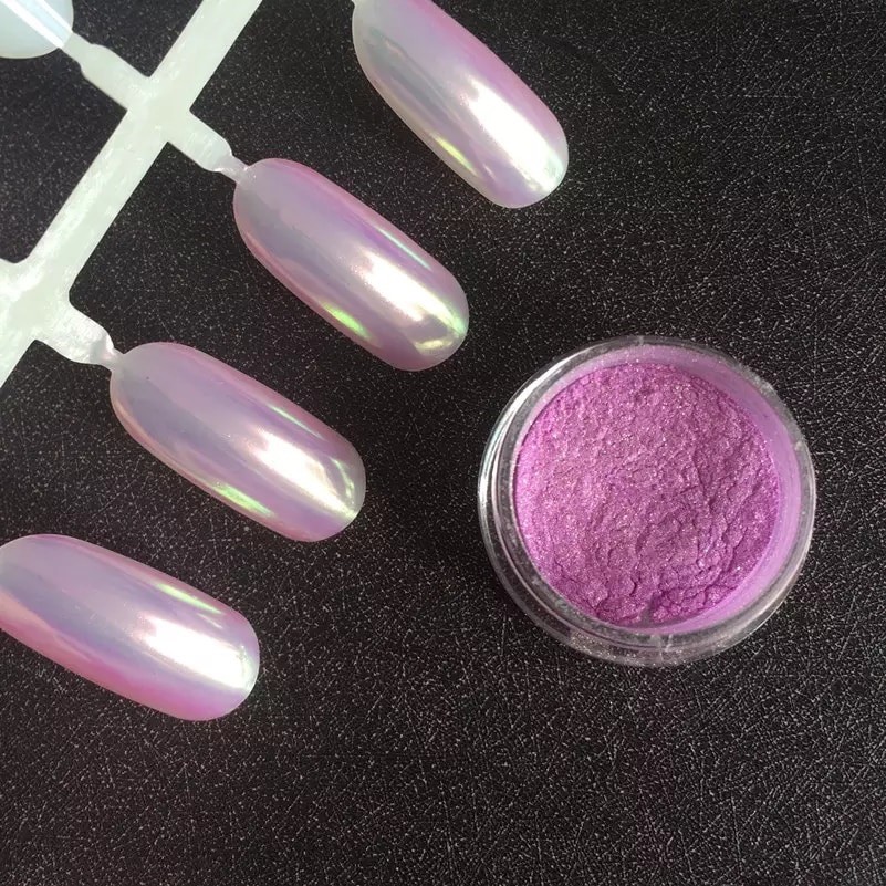 AURORA CANDY PINK Chrome Unicorn Nail Powder Mermaid AB MIRROR Effect RAINBOW
