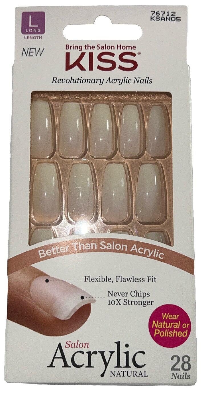 KISS Acrylic 28 LONG Nails #76712 (New See Description & Please See All Photos)