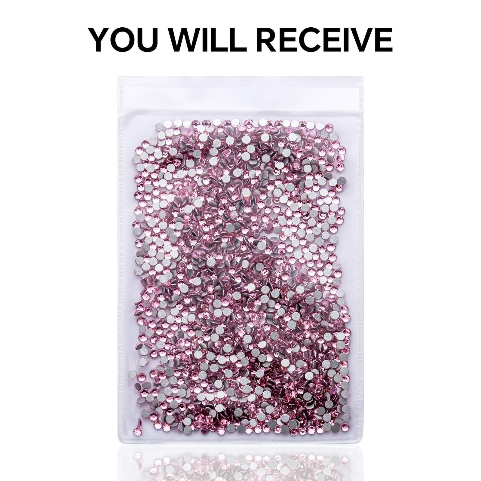 1440Pcs Light Pink Crystal Rhinestones,Glass Flatback Rhinestones Gemstones S…